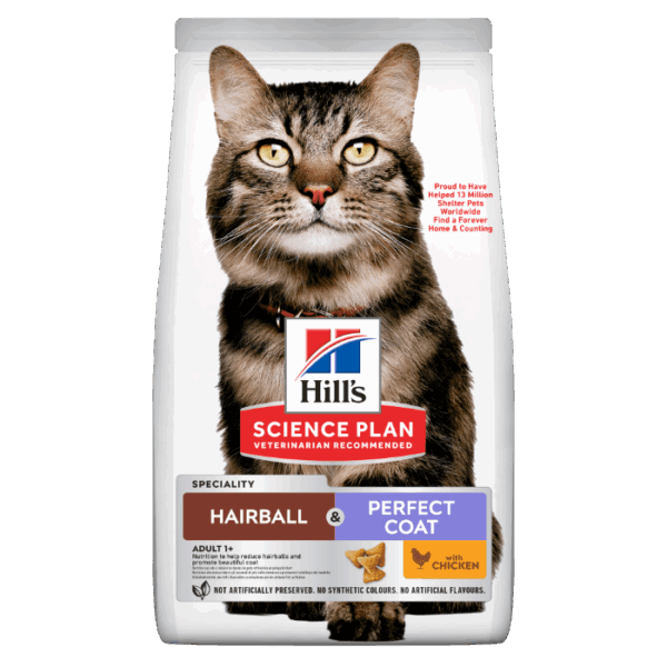 Hill&apos;s Science Plan Hairball & Perfect Coat Adult kattenvoer 1,5kg
