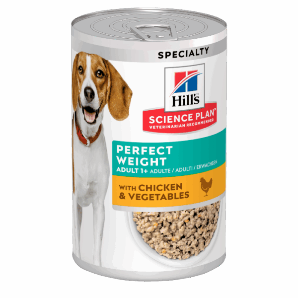 Hill&apos;s Science Plan Adult Perfect Weight Hondenvoer met Kip & Groenten natvoer 12x363 gram