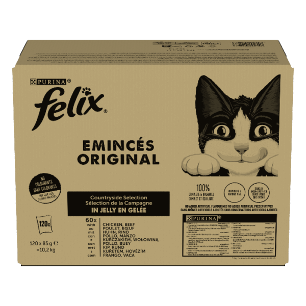 Felix Original in Gelei Rund en Kip natvoer kat 120 x 85 gram