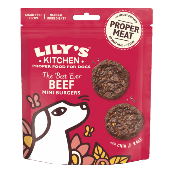Lily&apos;s Kitchen Beef Miniburger met Rund hondensnacks 70 gram