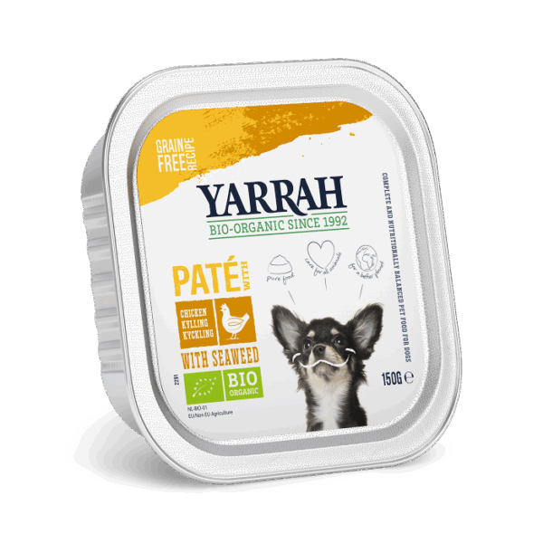 Yarrah bio paté kip & zeewier hondenvoer 12 x 150gr