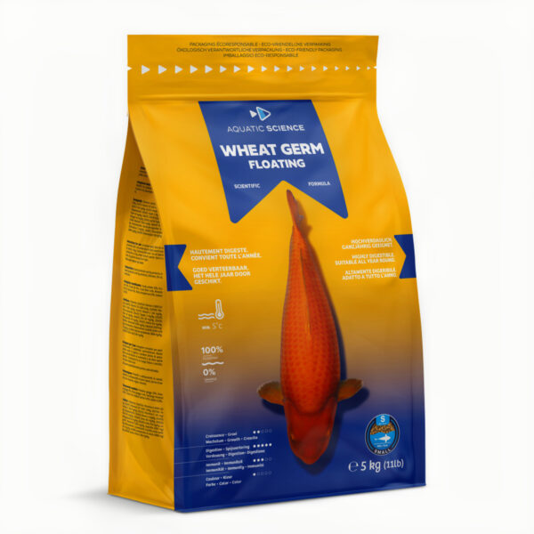 Aquatic Science Wheat Germ 5kg - Small Floating Fish Food for Pond Fish, Rich in Fish Meal and Vitamins