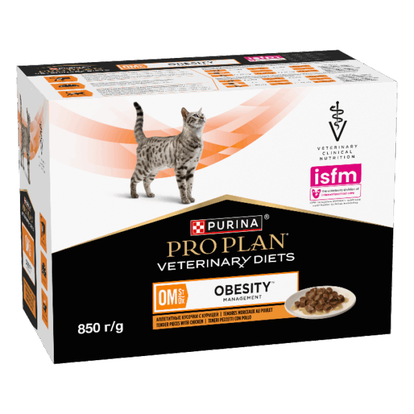 Purina Pro Plan Veterinary Diets OM St/Ox Obesity Management Kip natvoer kat (10 x 85 gram)