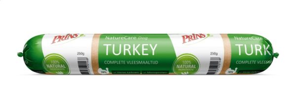 Prins NatureCare Kalkoen hondenvoer worst 250gr