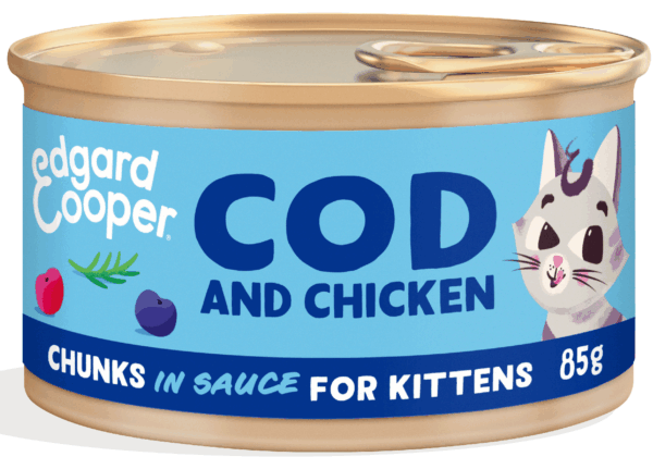Edgard & Cooper - Cat Chunks in Sause, Kitten kabeljauw/alkoen
