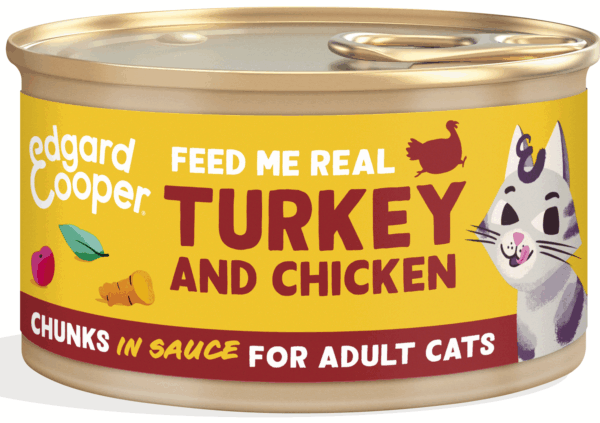 Edgard & Cooper - Cat Chunks in Sause, Adult Kalkoen/Kip