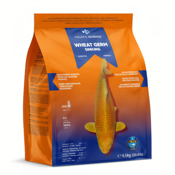Aquatic Science Wheat Germ Large 9.5kg - Sinking Fish Food for Coldwater Aquariums