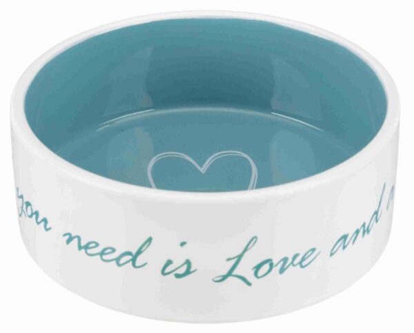 Trixie Keramische Voer/Waterbak: All you need is Love and a Pet 20 cm