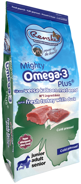 Renske Mighty Omega Plus Koud Geperst - Verse Kalkoen en Eend hond 6,5 kilo
