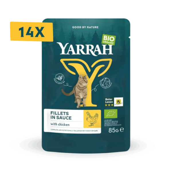Yarrah Biologische filets met kip in saus 14 x 85 gram